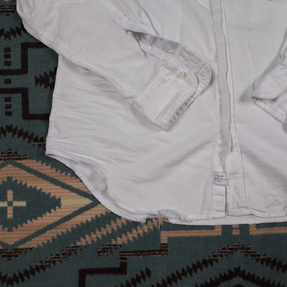 Frank & Eileen Tattered Cotton Denim Relaxed Button Up Shirt Small MSRP 278 - Picture 9 of 11